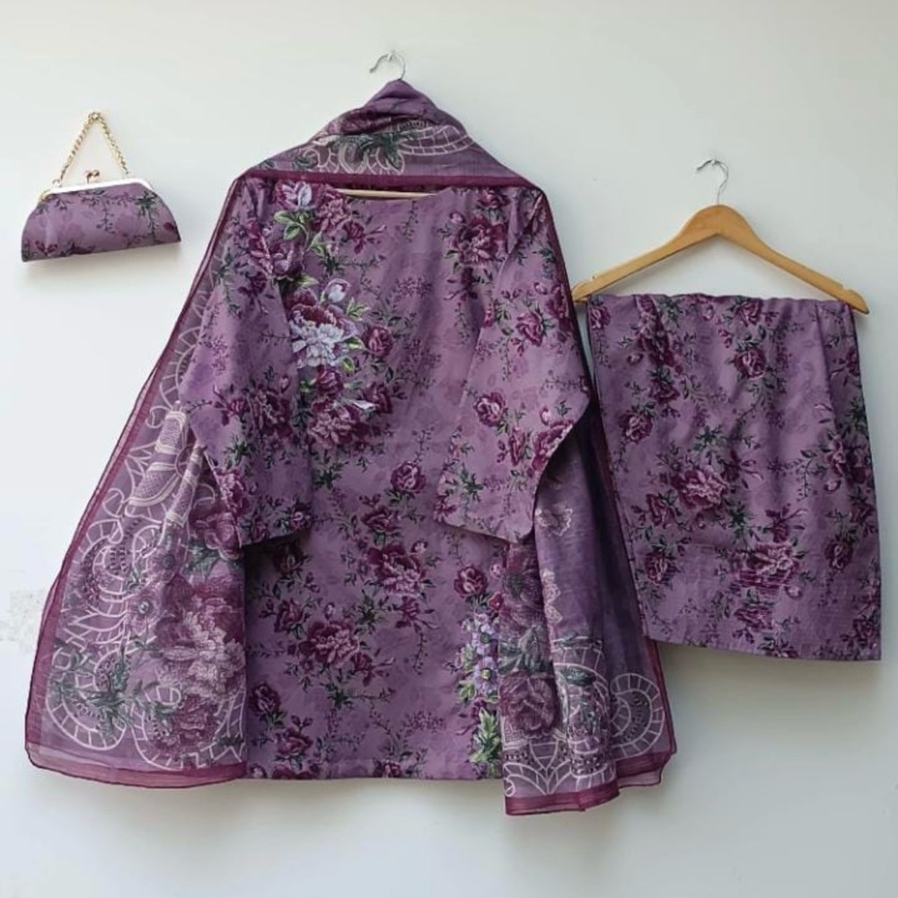 Floral Purple Three-Piece Outfit